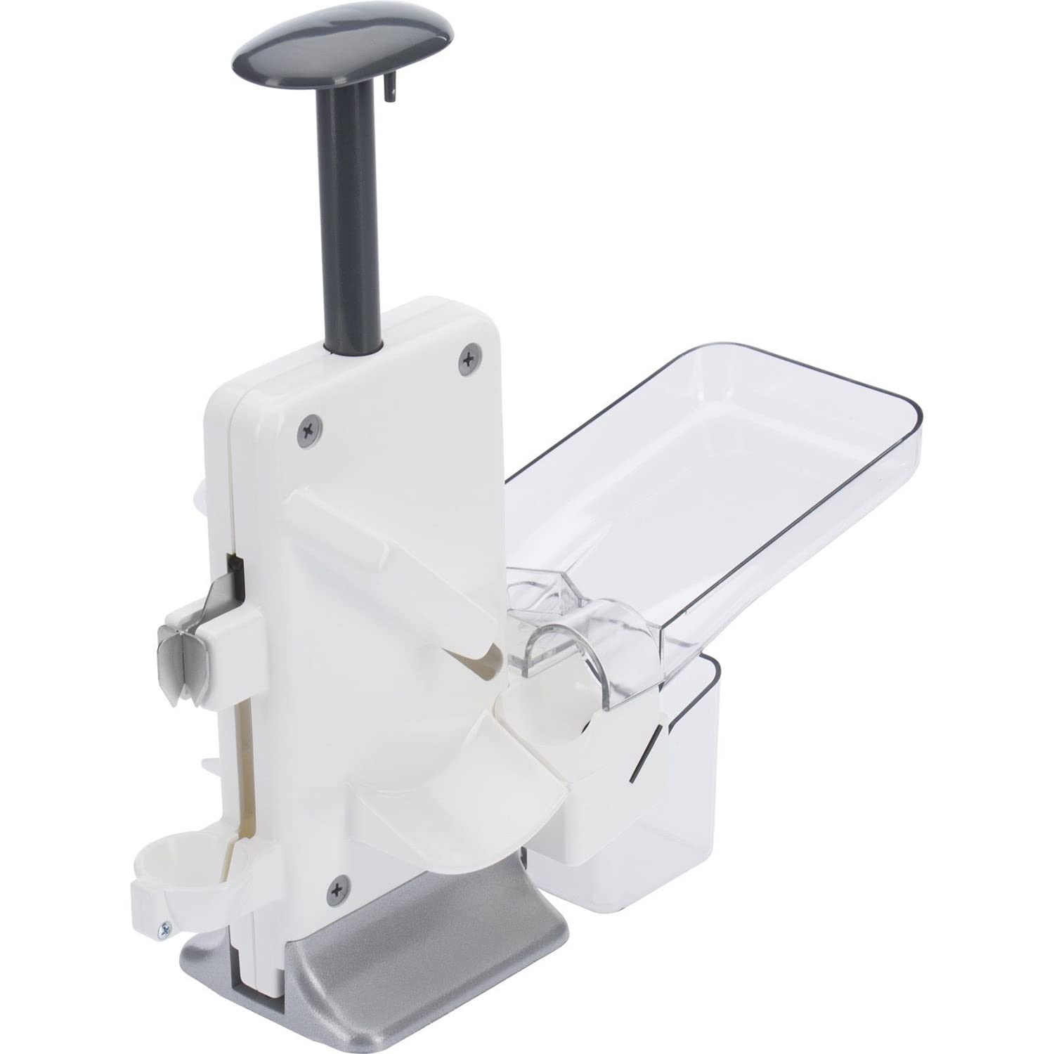 Westmark Doble Descorazonador de cerezas y ciruelas, Rápido: 2 cerezas a la vez, Set que incluye piezas de repuesto, 4 piezas, Plástico/acero inoxidable/aluminio, Steinomat, Blanco/Plata, 406022E6