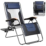 Portal Oversized Zero Gravity Reclining Patio Chair, XL Padded Seat Folding Lounge Chair 350lbs...