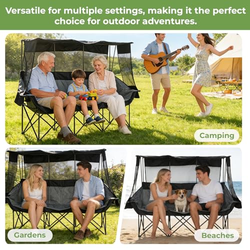 Silla de Camping para 3 Personas Oversize con Sombrilla, Marca Hosile Modelo Chairs miniatura 5