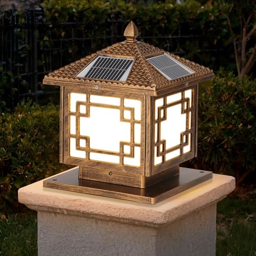 Luminarias Solares Para Postes Exterior Lámparas Columna Impermeables, Bolardos Pedestal Lámparas LED Solares Para Montaje Pilares Faroles Inoxidables Para Cercas Terrazas Lámpara Para Buzón Columna