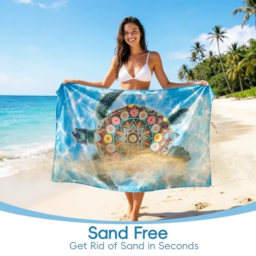 Toalla de Playa Microfibra Suave Turtle Beach Large Boho para Adultos Playa/Yoga miniatura 2