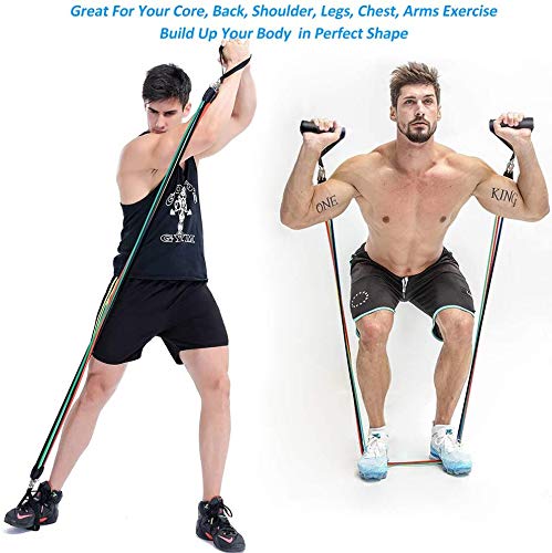WEINAS Resistance Bands Set, 11pcs Exercise Bands, Workout Tubes Perfect Home Gym for Arms, Legs and Full Body Training,Carry Bag Included