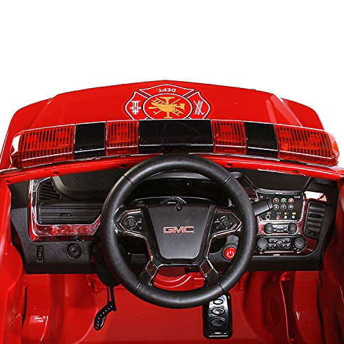Rollplay 6 Volt GMC Yukon Denali Fire Rescue Toy, Battery-Powered Kid's Ride on Car, Red - Thumbnail 7