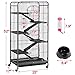 Yaheetech 52-inch Ferret Cage 6 Level Metal Rat Cage with 3 Front Doors/Feeder/Wheels Small Animal Cage for Ferret/Chinchilla/Bunny/Rabbit/Squirrel, Black