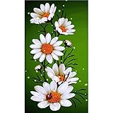 DIY Handwork Store 5D Handmade Drill Full Round Diamond Painting Kits Small Daisy Flower Canvas Cross Stitch Embroidery Arts Crafts Artwork Home Decoration(11.81''x 18.5'')