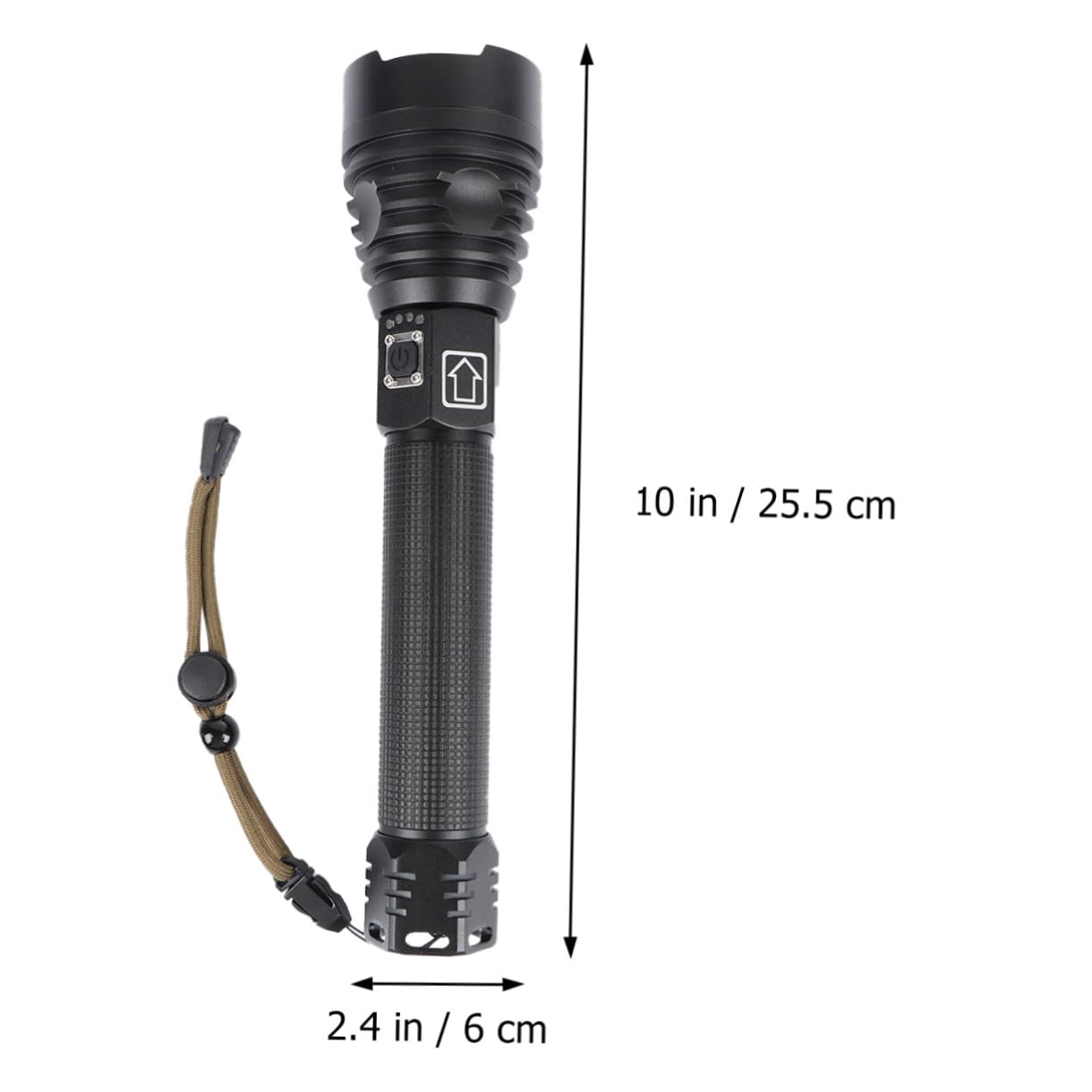 Didiseaon Torcia LED Ricaricabile Display Batteria USB 2 Sezioni Lega di Alluminio P90 Forte Luce Zoom per Campeggio e Passeggiate Cane