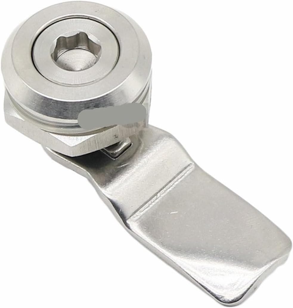 1set 22mm Installation Distribution Cabinet Lock Panel Lock 304 Stainless Steel Triangle Lock Cabinet Door Lock Cam Cabinet Lock(Six Angle no Key)