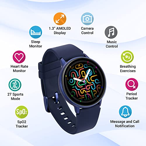 Image of Fastrack Reflex Play|1.3 inch AMOLED Display Smart Watch with AOD|Premium Metallic Body|Animated Watchfaces|in-Built Games|BP & Sleep Monitor|24x7 HRM|SpO2|Multiple Sports Modes|Upto 7 Day Battery|IP68
