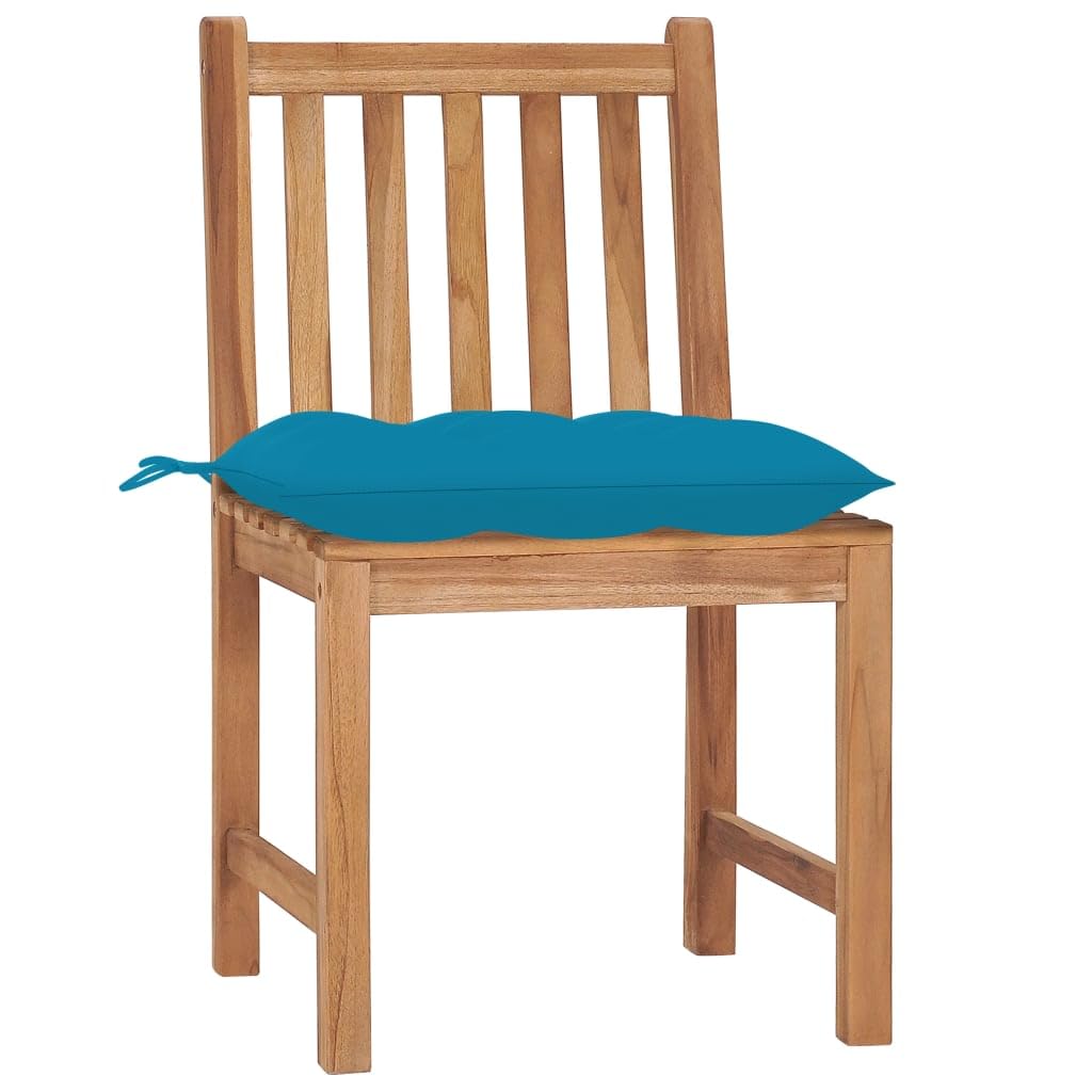 KCCKOM Patio Chairs 2 pcs with Cushions Solid Teak Wood, Outdoor Furniture, Outdoor Chairs