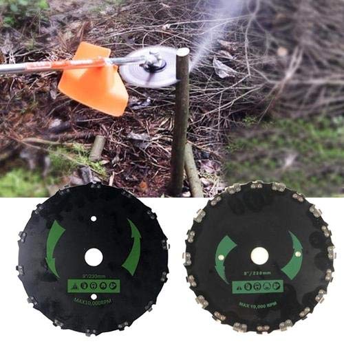 Chainsaw Tooth 9 Inch Brush Blade 20 Tooth 10000 RPM for St-ihl Echo Trimmer, Cutter, Weed Eater Lawn Mower Circular Saw Blade Electric Weeder Accessories with 10''×3 Brush Cutter Blade