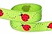 Hip Girl Boutique 5yd 3/8" Ladybug Ribbon-Grosgrain --Apple Green/Red