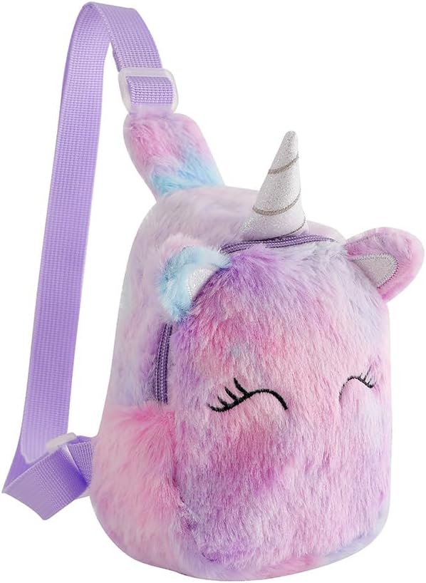 Kids Crossbody Bag Kids Sling Bags, Small Plush Sling Bag for Kids Travel Bag for Kids, Unicorn Sling Bag for Girls