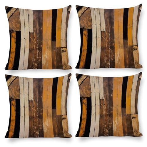 Housse de coussin effet bois rustique pour canapé et lit cosy - 2