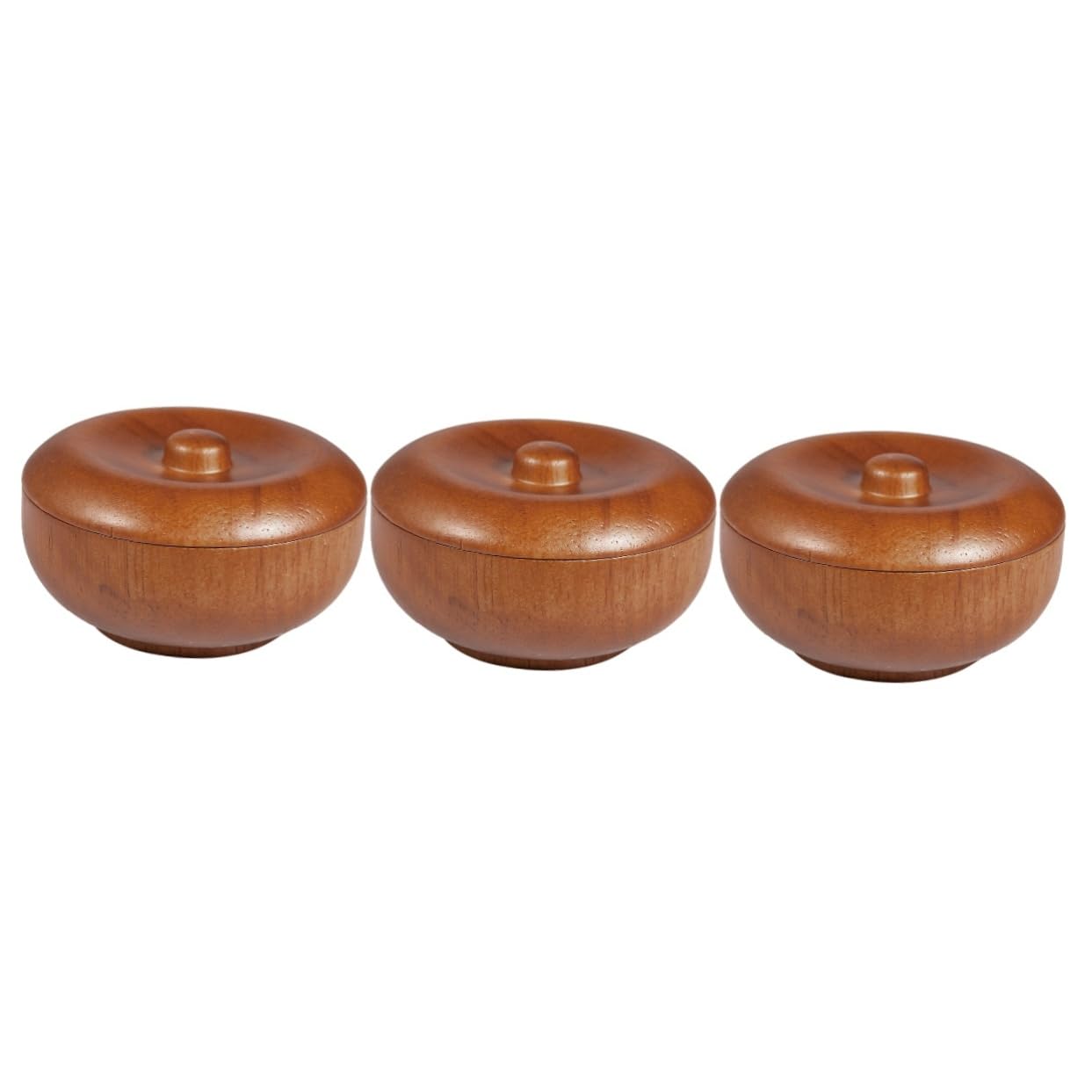 minkissy Ciotola Per Crema Da Barba Da Uomo 3 Pezzi Ciotola Da Barba in Legno Con Coperchio Design Elegante Salvaspazio Per Salone Di Casa