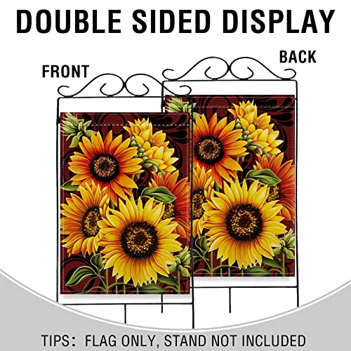 Artofy Home Decorative Sunflowers House Flag, Summer Fall Garden Yard Outdoor Welcome Decor Autumn Vintage Outside Thanksgiving Flower Decoration Sign, Farmhouse Seasonal Large Burlap Flag Double Sided 28 X 40 #TOP3