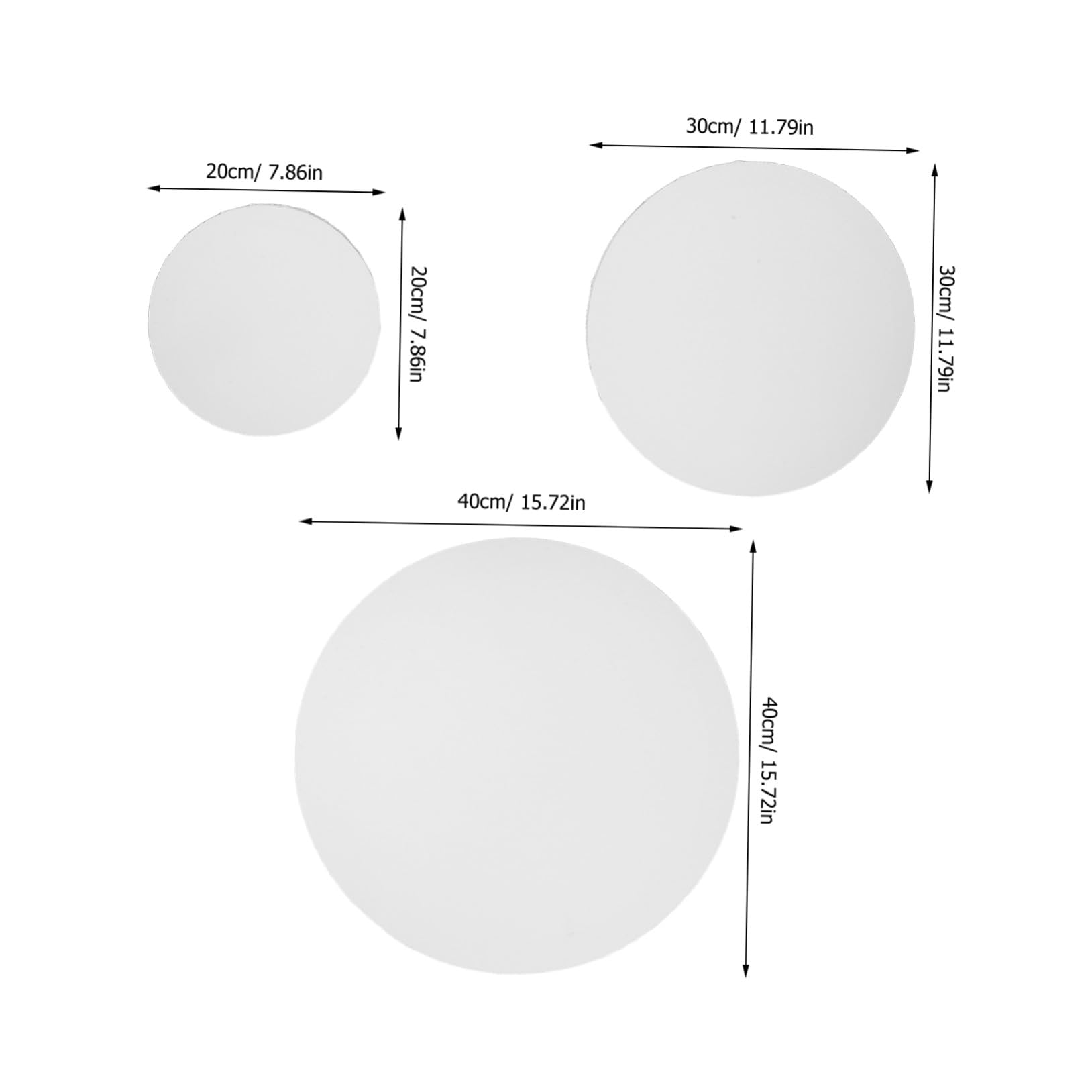 HOMSFOU 3pièces Lot de Toiles Rondes Pré-peintes Châssis Toile pour Peinture Cadres Ronds pour Projets Artistiques Bricolage
