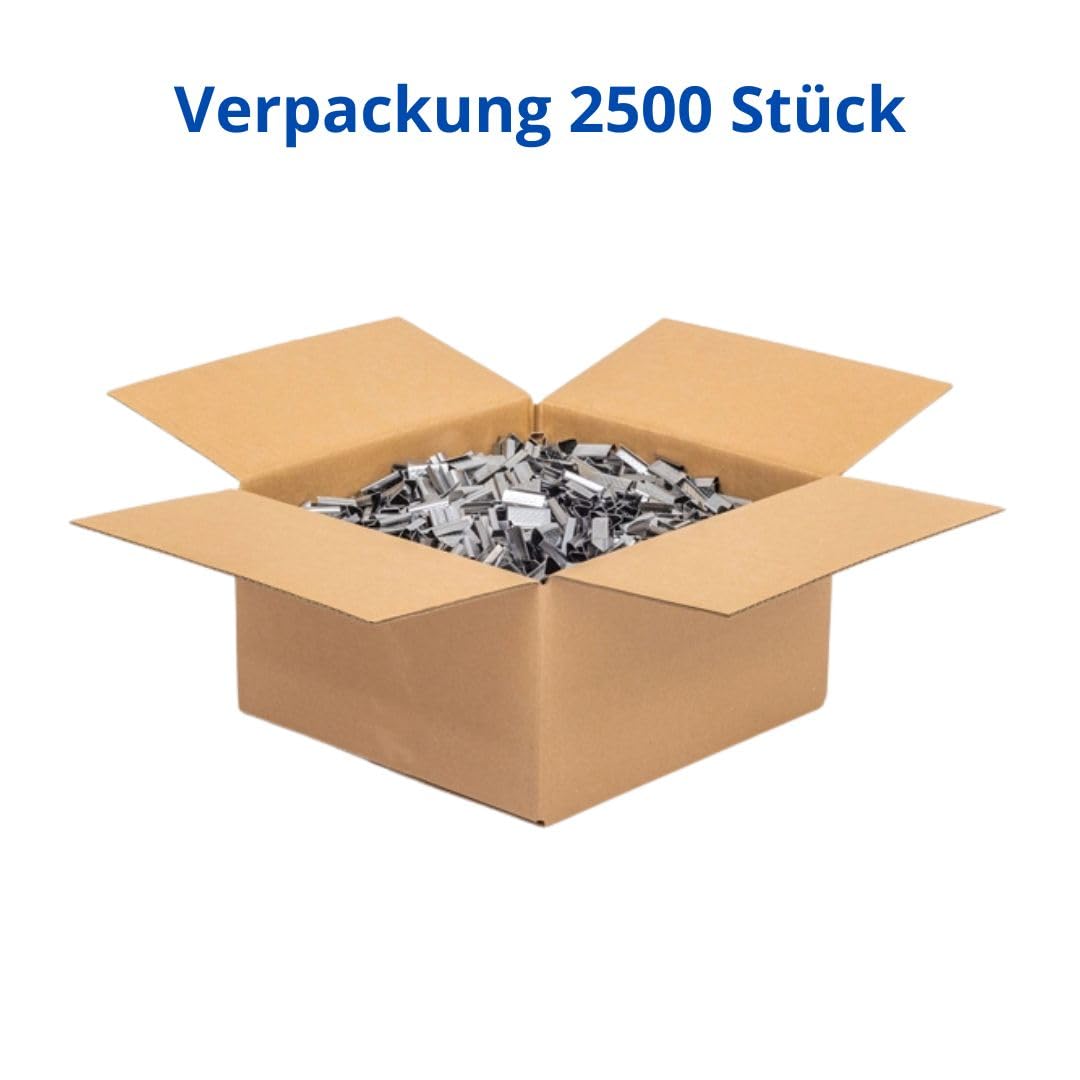 Generisch 2500 unidades de 16 mm de manguito de cierre de metal galvanizado estriado para cinta de PP/PET/textil
