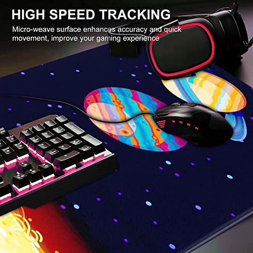 Qizlar Extended Gaming Mouse Pad (800mm x 300mm x 3mm) Extra Large Gaming Mouse Mat for Gamer, Waterproof Office Desktop Mat (Planets) - Image 4