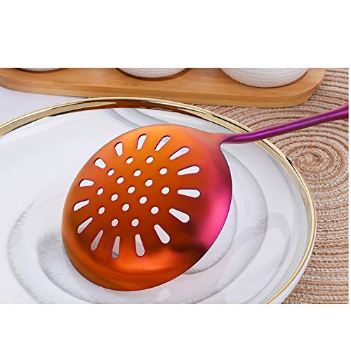 Jydqm Stainless Steel Kitchenware Set Creative Kitchen Cooking Tools Household Hot Pot Spoon Frying Shovel Soup Spoon (Color : Gold) #TOP6