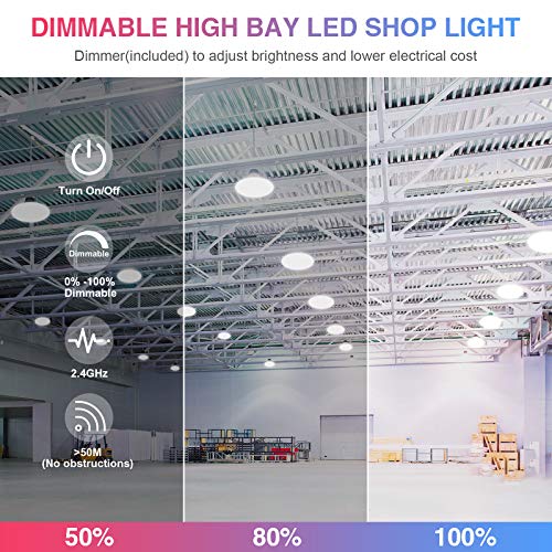 240W Ufo Led High Bay Light Dimmable 1000W Mh/Hps Equivalent 36,000Lm 5000K High Bay Led Shop Light (Dimmer/Remote Controller Included) Dlc Ul Approved Led Warehouse Lights 5' Cable Ac 100-277V #TOP2
