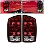 HECASA Tail Light Compatible with 02-06 Dodge Ram 1500/ 03-06 Dodge Ram 2500 3500 Taillight Tail Lamp Signal Brake Lamp w/ Bulbs and Wiring Harness Replacement for CH2801147 CH2800147 Pair&Dark Red