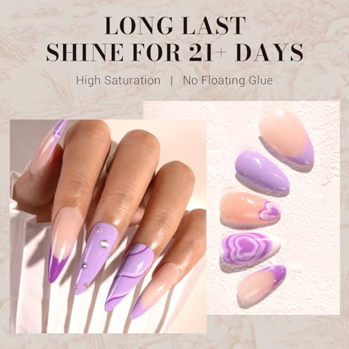 Image of MelodySusie 15ML Lavender Purple Gel Nail Polish,Nails Soak Off UV LED Light Purple Gel Polish Gift for Women Nail Art Manicure Salon DIY Nail Design Decoration at Home-449-A2703