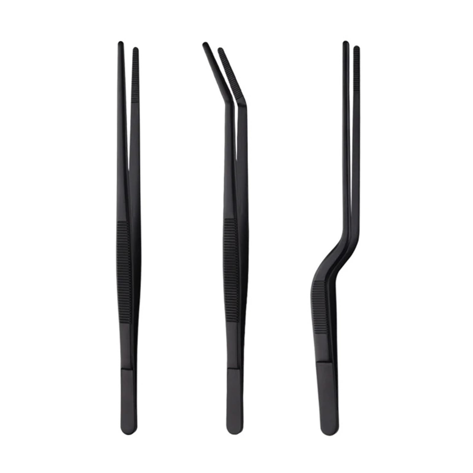 8/12-Zoll-Edelstahl-Küchenzange, kulinarische Pinzette for Grillen – Food-Styling-Backdekoration(12-Inch 3Pcs)