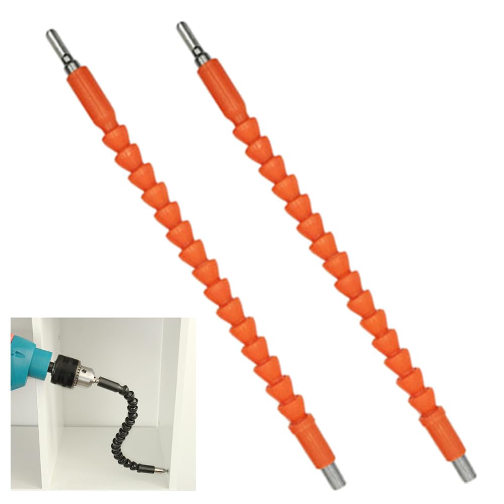 2 Pcs Flexible Drill Bit Extension, 11.8 inch Flexible Shaft Extension Bits Drill Flexible Extensions for Drills, Flexible Drill Extension Bendable