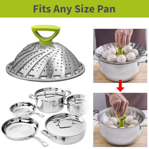 Cesta de vapor de verduras BetterJonny para cocinar sin quemarse gracias al mango extensible 8