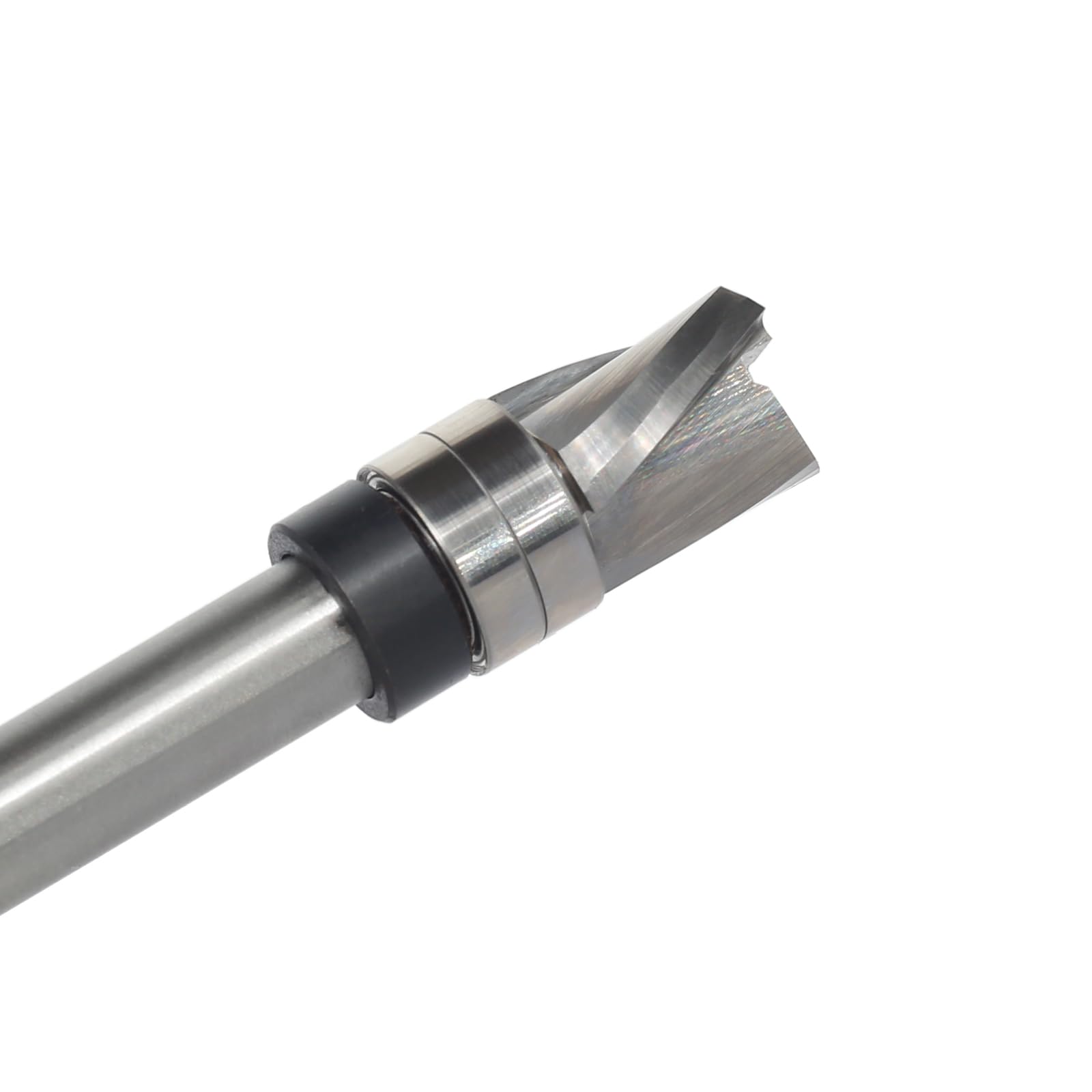 Fresa de enrasado en espiral de 8 mm, corte en espiral para fresadora superior, diámetro de corte de 12 mm, longitud de corte de 12,7 mm, ranura en espiral, rodamiento de bolas inferior para