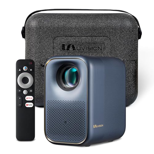 Image of UVISION AllPlay Netflix-Licensed Smart Projector with Google TV | Native 1080p Full HD | Auto Focus & Keystone | Dolby Audio | WiFi & Bluetooth | Portable Home Theater Kit