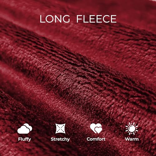 Image of Mens Hooded Fleece Robe, Lightweight Soft Warm Fleece Bathrobe Shower Spa Long Robe With Pockets