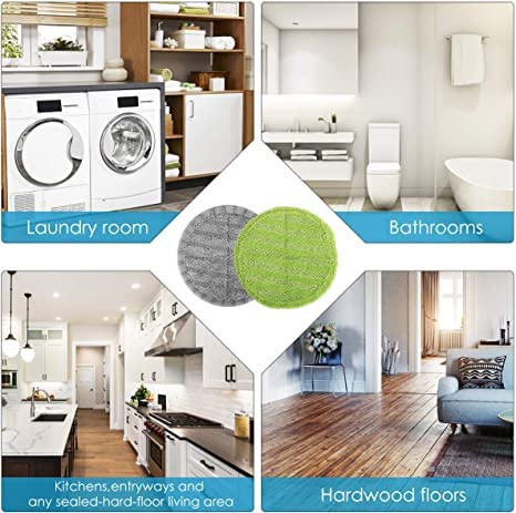 GOBOT Electric Mop Pads 2 Piece Gray and 2 Piece Green for G29 G28 G26 Model and Other Model,Suitable for Replacement with Diameter of 6.3 inches mop Pads - Image 6