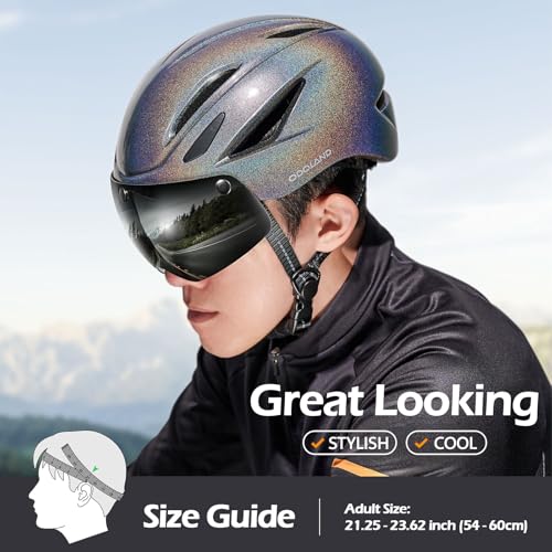 Odoland Bike Helmet with Magnetic Visor