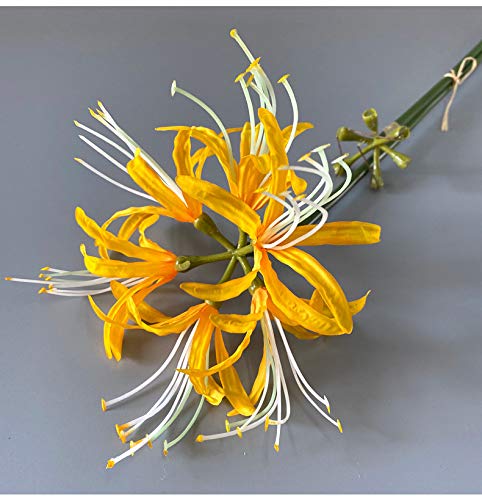 Image of 6 Stems 26.38 Inch Artificial Lycoris Radiata Spider Lily Flowers for Home Garden Decoration (Orange)