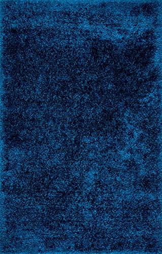 Image of Square Plain Fur Rugs Bedroom Home Decor Decor and Living Room 4x4 Feet Sqaure Royal Navy Blue