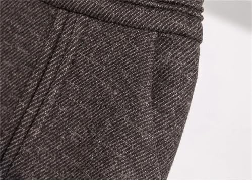 Women Plus Size High Waist Midi A- Line Woolen Fabric Vintage Style Skirt3