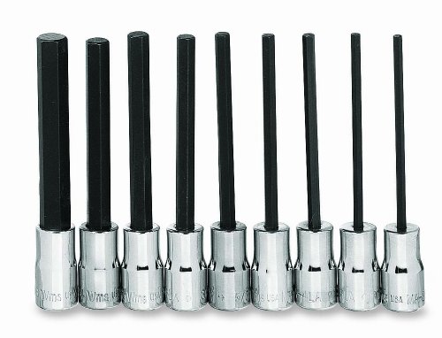 Williams WSMS-9LRC 9-Piece 1/4-Inch Drive Long Hex Bit Socket Set