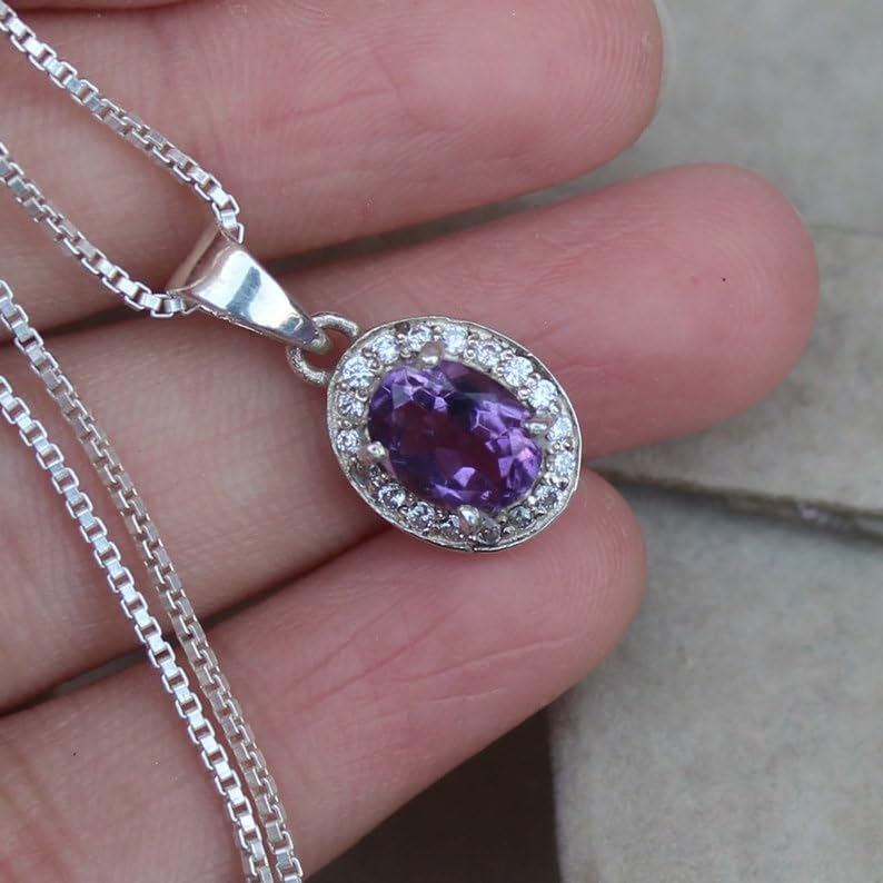 Pendentif améthyste naturelle violette, éveillez votre force intérieure en argent 925