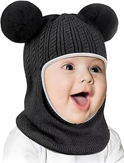 Gajraj Baby Boys Girls Winter Knit Monkey Cap Super Soft Fleece Woolen Hat Pom Pom Unisex Kids Winter Hat (6 Months to 7 Yrs) Price In India