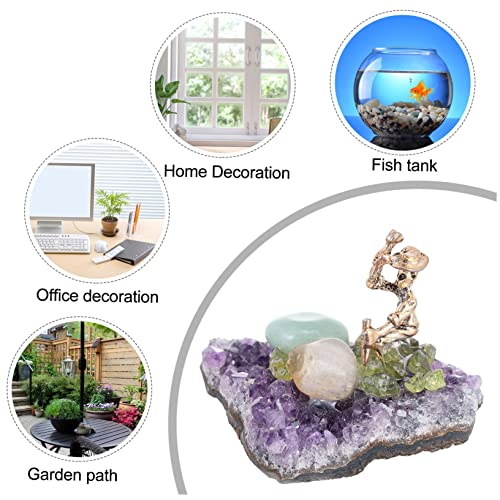 Améthyste naturelle avec mineur objet de collection haut de gamme - 7