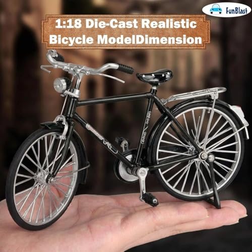 Image of FunBlast Vintage Mini Metal Bicycle - 1:18 Die-Cast Realistic Bicycle Model, Retro Alloy Classical Cycle Toy for Desktop Ornament, Home & Office Decor (Green)