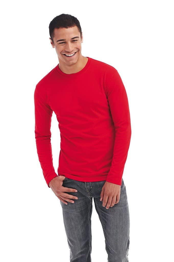 Stedman Apparel Men's Classic-T/ST2500 Regular Fit Long Sleeve T-Shirt, Scarlet Red, Large