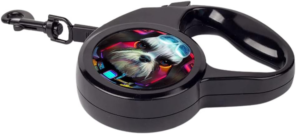 Futuristic Design Retractable Pet Leash - Shih Tzu Leash - Graphic Dog Leash - 197 inches