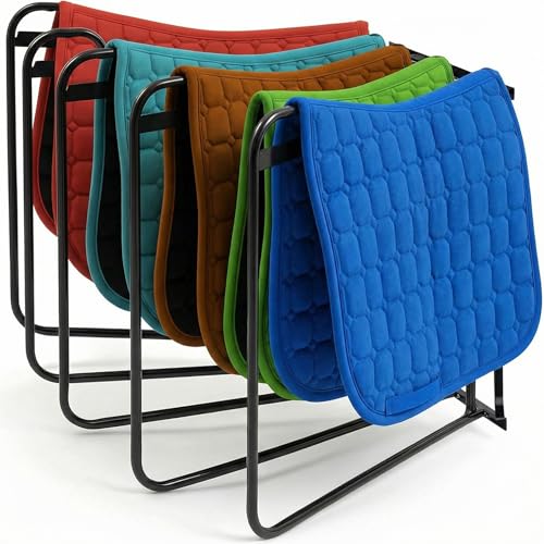 Lingvee Heavy Duty Saddle Pad Rack Horse Blanket Rack with 5 Hanging Arms 180 Degree Swing Out for Heavy Duty Saddle Pad, Horse Blanket Supplies 250 Pounds