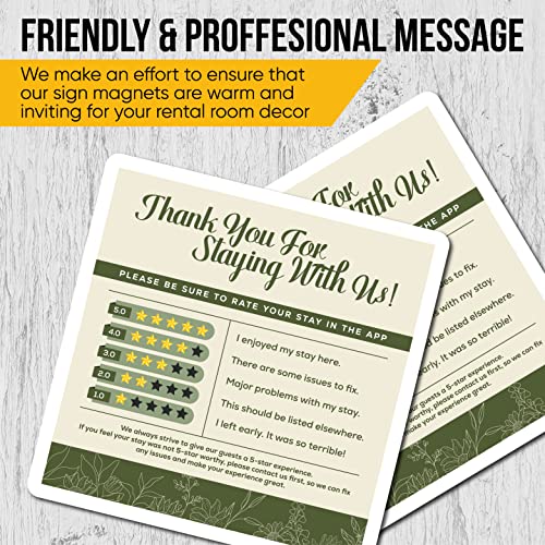 Magnetic Vrbo Airbnb 5 Star Rating Magnet | Guest Room Essentials For Short-Term Rentals | Professional And Friendly Design | 7” X 7” #TOP3