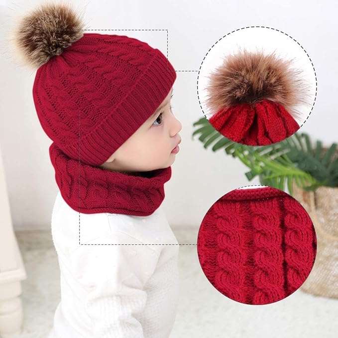 Devil Unisex Wool Hat for Baby Winter Cap Ear & Neck Proction 6-24 Month (Red) 1