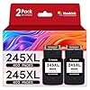 245XL Black Ink Cartridge Replacement for Canon 245 PG245 XL PG245XL Ink Cartridge (2-Pack) Use with Pixma MG2522 TS3122 TS3322 MX490 TR4520 TR4527 MG2520 MX492 TS202 TS302 Printer
