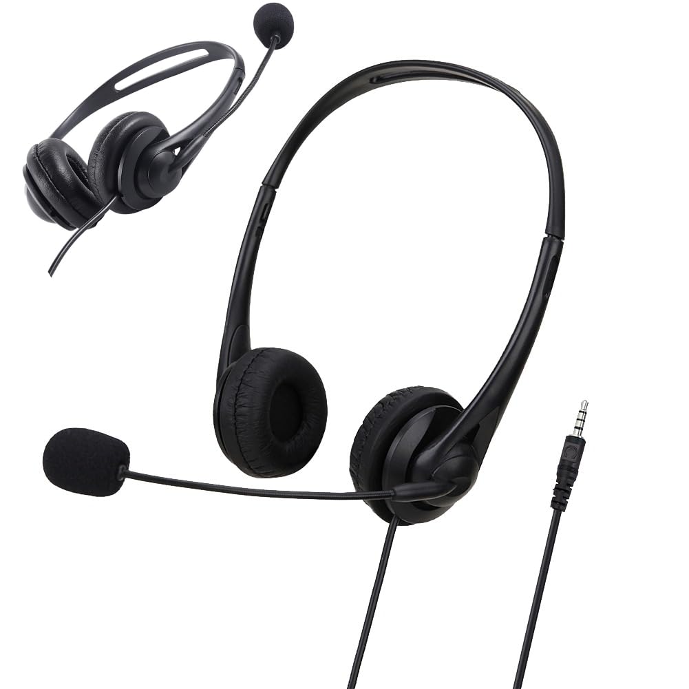 Amazon.co.jp: ヘッドセット 有線 マイク付き 3.5mm 軽量 両耳ヘッド