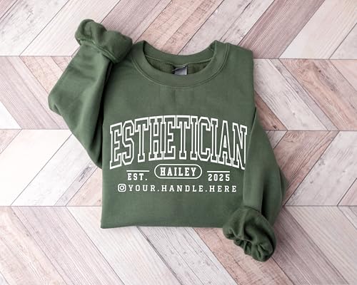 Custom Embroidered Esthetician Sweatshirts,Personalized Skincare Sweatshirt for Beauty Professionals,Esthetician Gift3